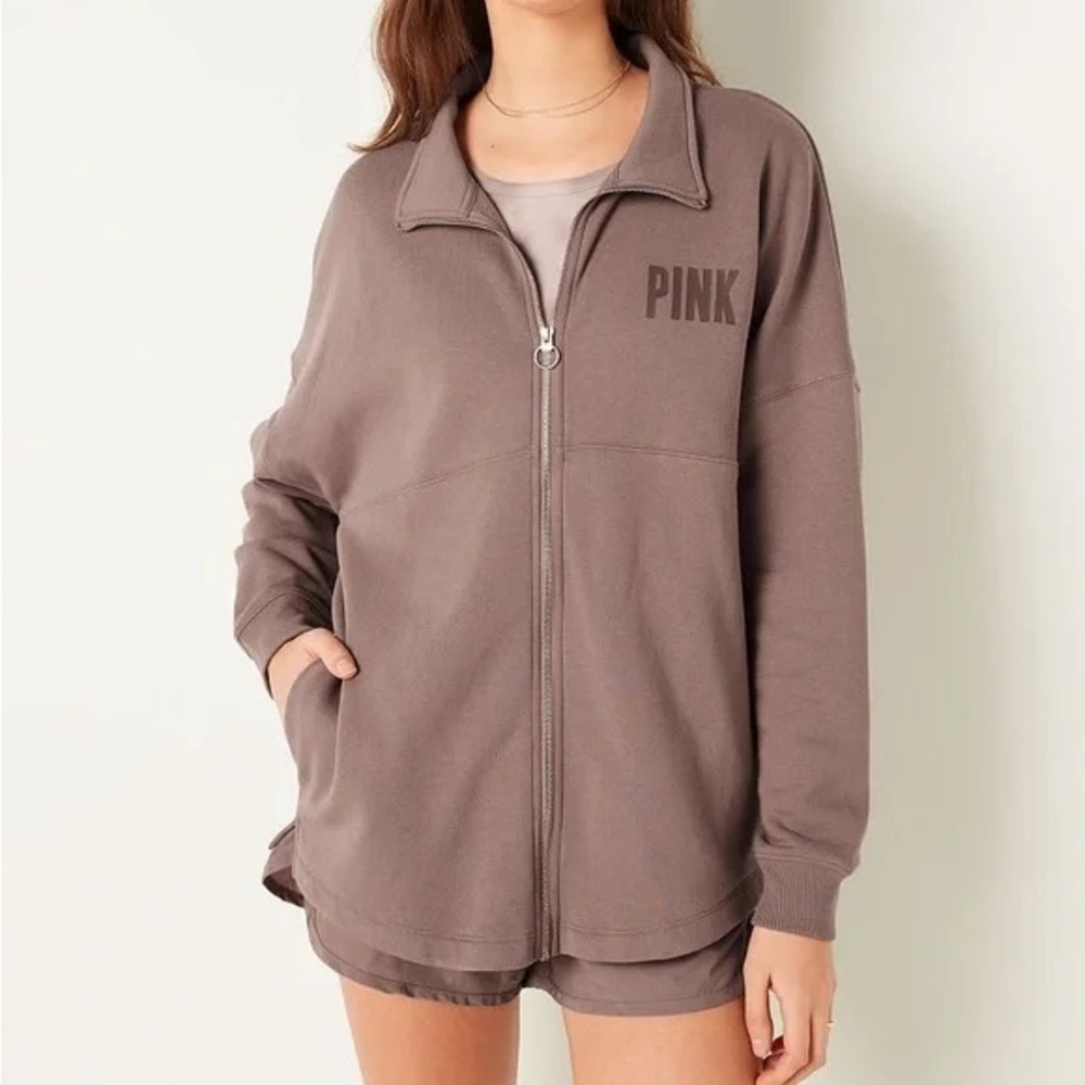 Victoria's Secret PINK Ivy Fleece Campus Full-Zip